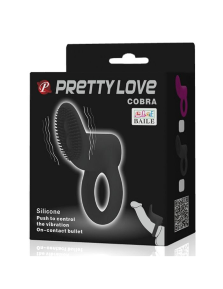 PRETTY LOVE - COBRA Anillo Vibrador Negro | SexPlace.MX