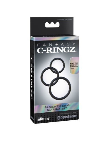 FANTASY C-RINGZ - Set de Anillas de Silicona Stamina para Potenciar Erecciones y Orgasmos