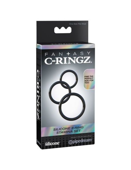 FANTASY C-RINGZ - Set de Anillas de Silicona Stamina para Potenciar Erecciones y Orgasmos