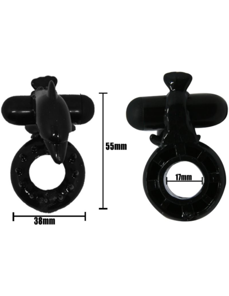 BAILE - SWEET RING: Anillo Vibrador con Estimulador Clítoris Delfín para Parejas