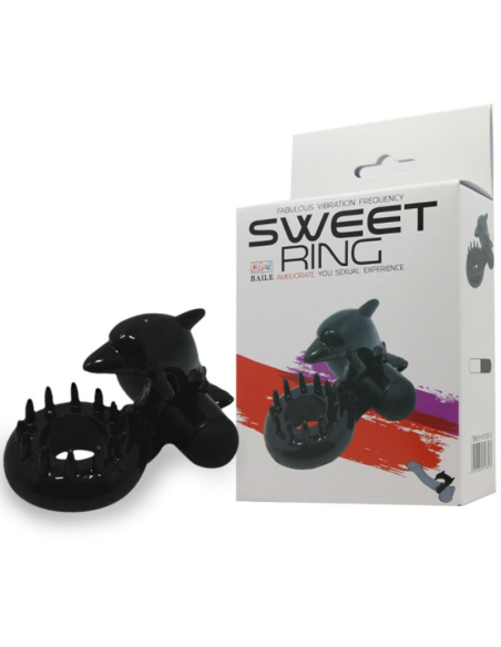 BAILE - SWEET RING: Anillo Vibrador con Estimulador Clítoris Delfín para Parejas