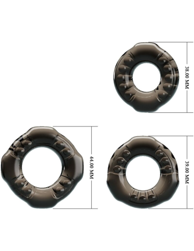 BAILE - Set de 3 Cock Rings Yvonne | Erecciones Largas y Duraderas