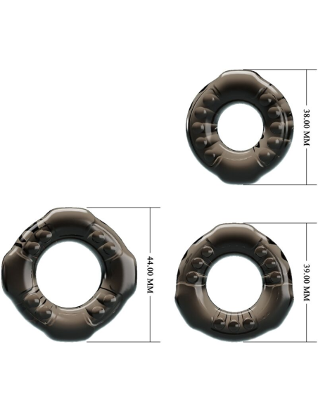 BAILE - Set de 3 Cock Rings Yvonne | Erecciones Largas y Duraderas