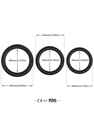 ARMONY - Triple Anillo de Silicona Luminoso para Placer Intenso y Erecciones Fuertes
