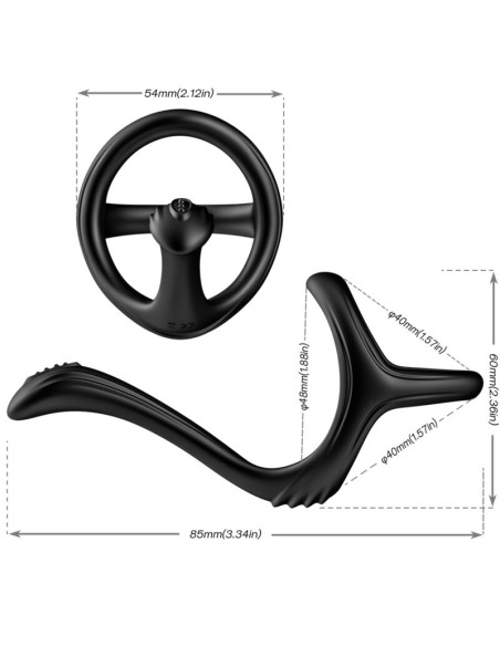 Anillo Doble Anal Negro ARMONY - Placer y Estimulación Intensa para Él