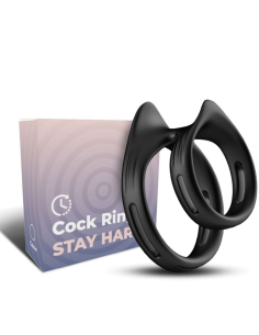 Armony Dualring - Anillo Doble Elástico Negro para Placer y Erecciones Duraderas