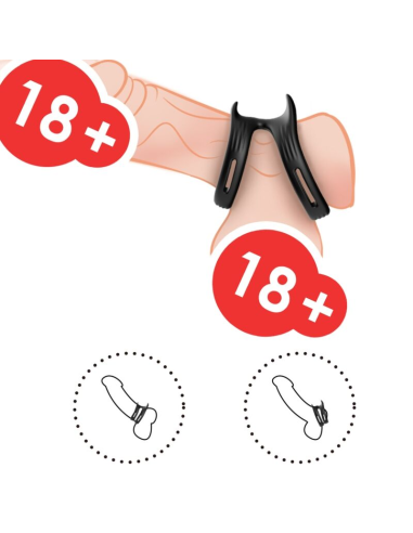 Armony Dualring - Anillo Doble Elástico Negro para Placer y Erecciones Duraderas