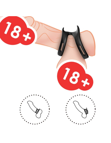 Armony Dualring - Anillo Doble Elástico Negro para Placer y Erecciones Duraderas