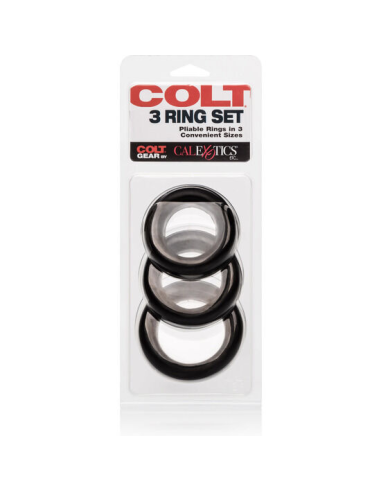 CALXOTICS - COLT Set de 3 Anillos de Silicona para Pene y Testículos | Tallas 6-8 cm