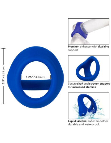 Admiral Cock & Ball Doble Anillo Azul - Potenciador de Placer Premium | CalExotics