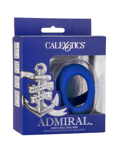 Admiral Cock & Ball Doble Anillo Azul - Potenciador de Placer Premium | CalExotics