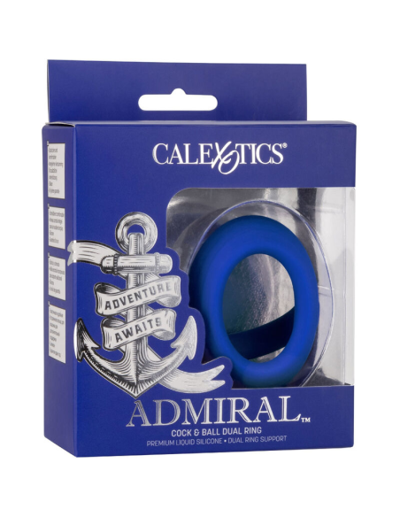Admiral Cock & Ball Doble Anillo Azul - Potenciador de Placer Premium | CalExotics