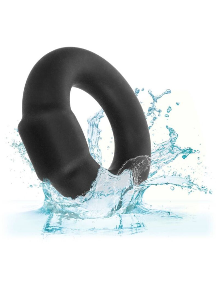 CALEXOTICS Alpha Optimum Ring Negro - Anillo Erótico de Silicona Liquida Premium para Mejora de Erecciones y Placer Explosivo