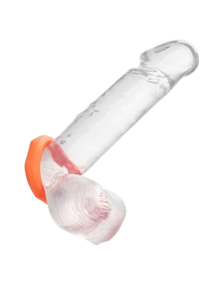 CALEXOTICS Alpha Sexagon Ring Naranja - Anillo de Silicona Liquid Premium para Placer y Erección Superior