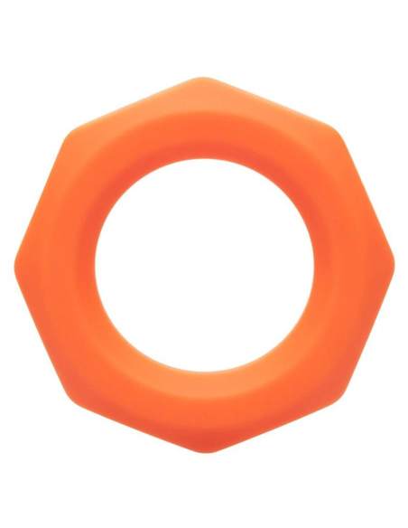 CALEXOTICS Alpha Sexagon Ring Naranja - Anillo de Silicona Liquid Premium para Placer y Erección Superior