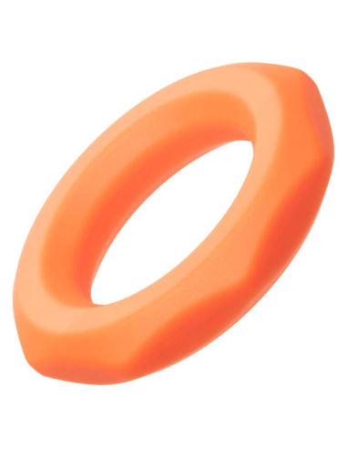 CALEXOTICS Alpha Sexagon Ring Naranja - Anillo de Silicona Liquid Premium para Placer y Erección Superior