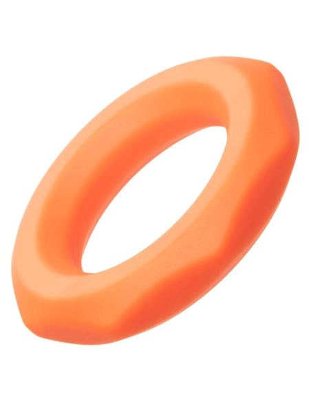 CALEXOTICS Alpha Sexagon Ring Naranja - Anillo de Silicona Liquid Premium para Placer y Erección Superior