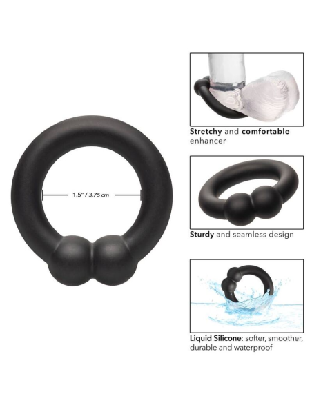 Calexotics Alpha Muscle Ring Negro - Anillo de Silicona Premium para Mayor Placer y Sensibilidad