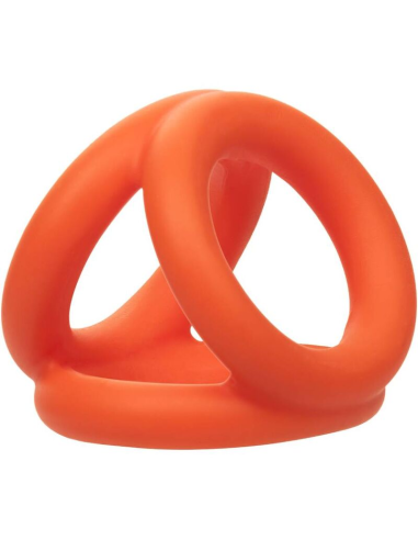 CALEXOTICS Alpha Triple Anillo Naranja: Placer Ultímo con Silicona Líquida