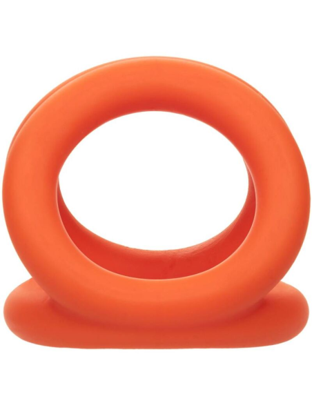 CALEXOTICS Alpha Triple Anillo Naranja: Placer Ultímo con Silicona Líquida