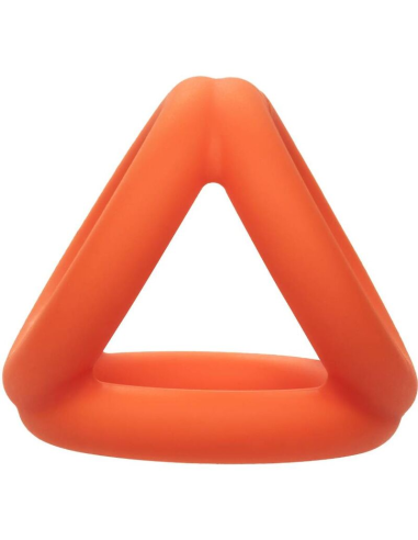 CALEXOTICS Alpha Triple Anillo Naranja: Placer Ultímo con Silicona Líquida