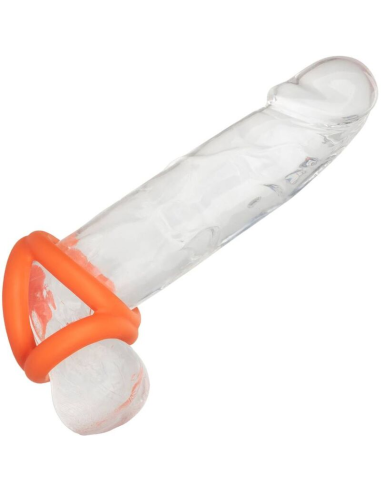 CALEXOTICS Alpha Triple Anillo Naranja: Placer Ultímo con Silicona Líquida
