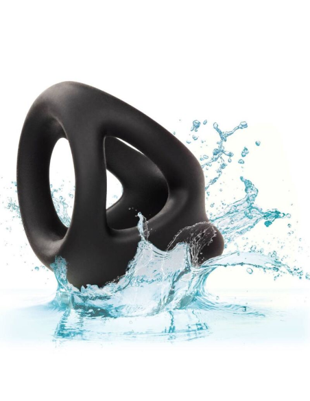 CalExotics Alpha Anillo de Jaula Doble Negro - Placer y Soporte Superior para la Erección