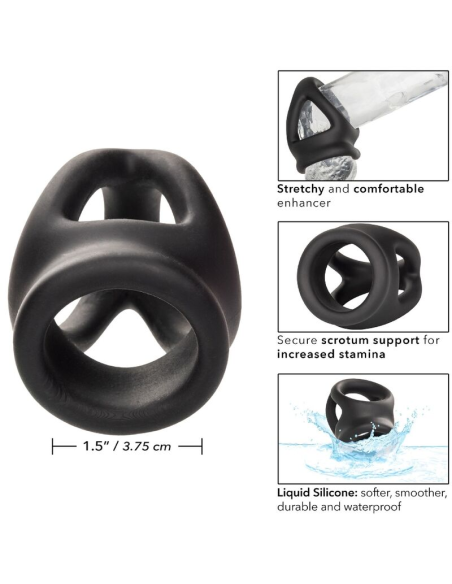 CalExotics Alpha Anillo de Jaula Doble Negro - Placer y Soporte Superior para la Erección