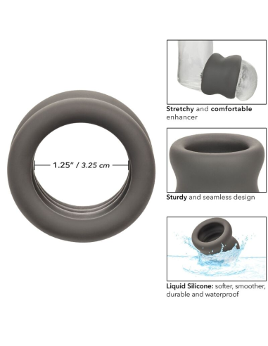 CALEXOTICS Alpha Anillo Extensión Escroto Doble Negro - Placer Ultra Lujoso y Resistente