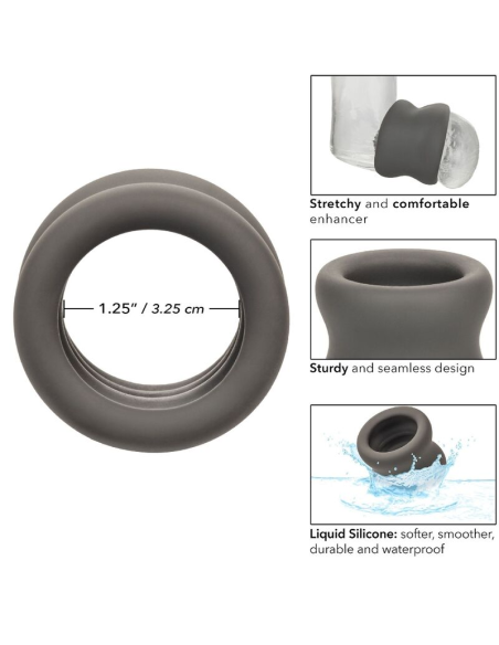 CALEXOTICS Alpha Anillo Extensión Escroto Doble Negro - Placer Ultra Lujoso y Resistente