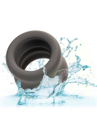 CALEXOTICS Alpha Anillo Extensión Escroto Doble Negro - Placer Ultra Lujoso y Resistente