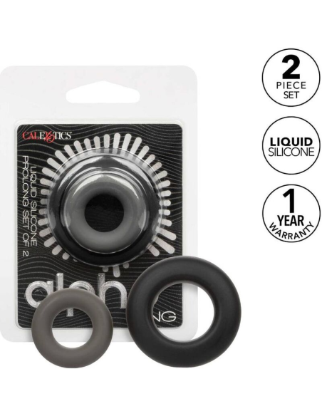 CALEXOTICS - Alpha Set de 2 Anillos Prolong Gris | Placer y Comodidad