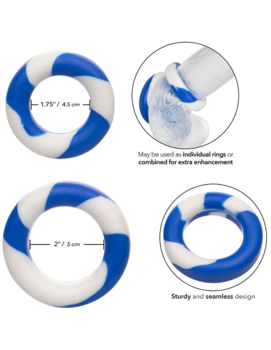 CALEXOTICS Admiral Set - Anillos para Pene de Silicona Premium para Placer y Rendimiento Mejorados