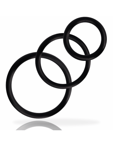ADDICTED TOYS - Set Anillos Pene Negro | SexPlace.MX
