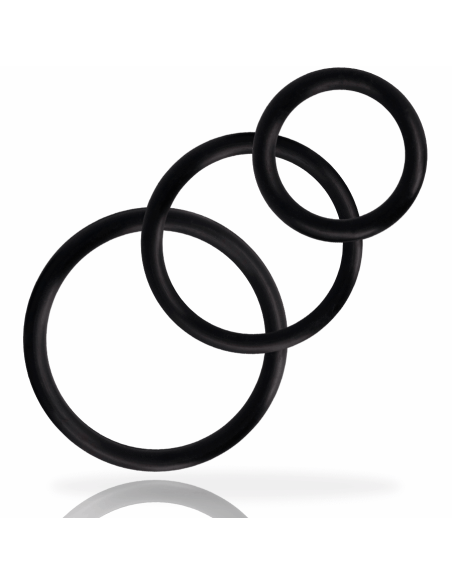 ADDICTED TOYS - Set Anillos Pene Negro | SexPlace.MX
