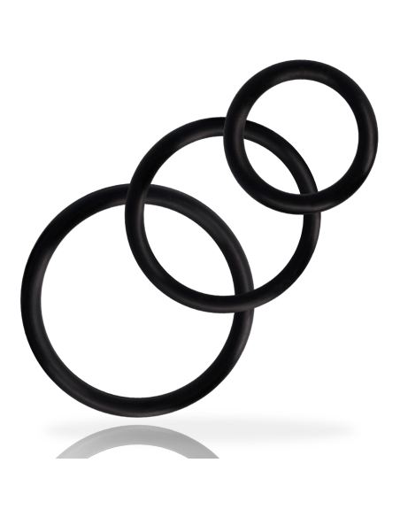 ADDICTED TOYS - Set Anillos Pene Negro | SexPlace.MX
