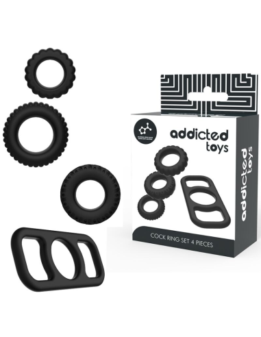 ADDICTED TOYS - Set 4 Anillos Silicona Para El Pene Kit | SexPlace.MX