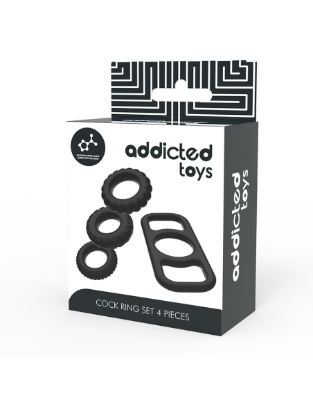 ADDICTED TOYS - Set 4 Anillos Silicona Para El Pene Kit | SexPlace.MX
