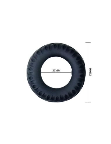 BAILE Titan Cockring Black Green 2 cm - Placer Intenso y Control de Eyaculación