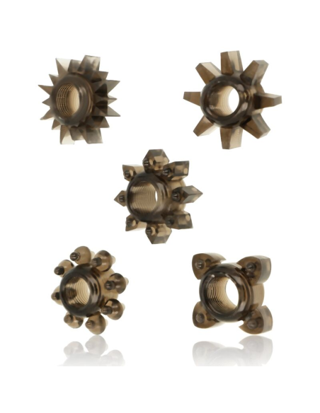 OHMAMA - Set de 5 Anillos de Silicona para Pene y Testículos | Aumenta Erecciones y Placer