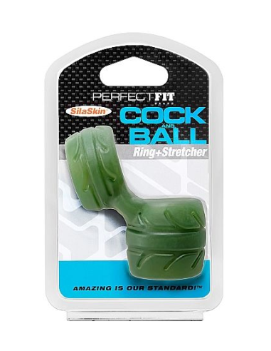 PERFECT FIT SILASKIN COCK & BALL VERDE - Anillo Erótico para Pene y Testículos, Ideal para Juegos Apasionantes