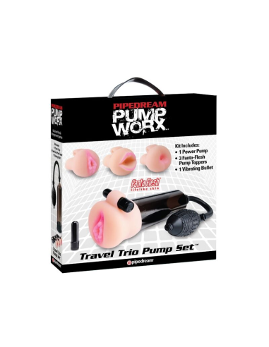 Pump Worx Bomba de Succión con Masturbador - Placer Intenso y Viajes Confortables