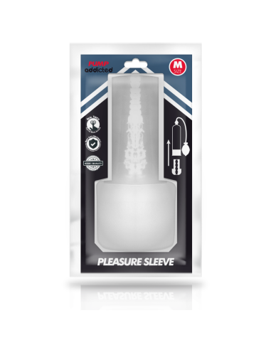 PUMP ADDICTED - PLEASURE SLEEVE MANUAL: Masturbador Transparente para Sensaciones Realistas y Voyeuristas
