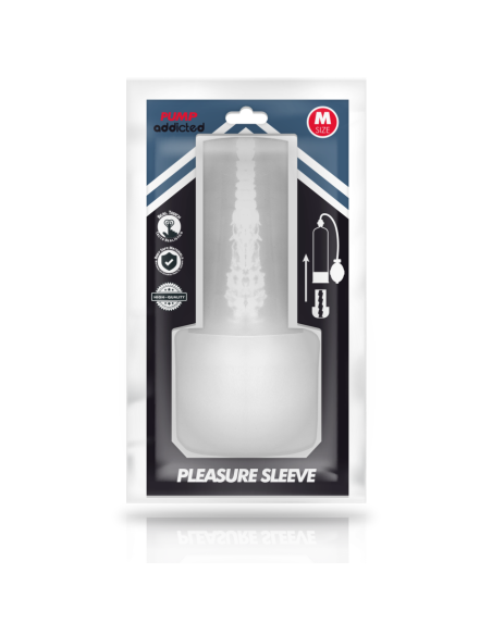 PUMP ADDICTED - PLEASURE SLEEVE MANUAL: Masturbador Transparente para Sensaciones Realistas y Voyeuristas