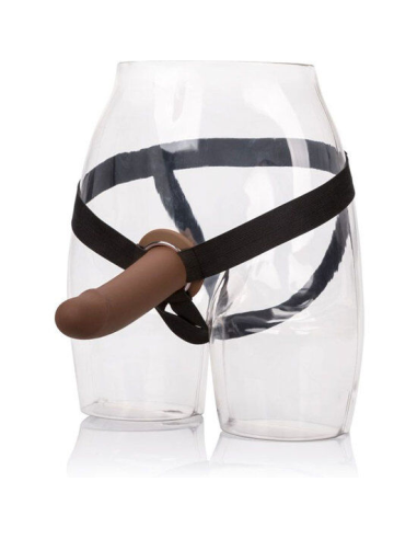 Arnés con Dildo Hueco Marrón CALEXOTICS - Aumento de 9 cm, Suave y Ajustable