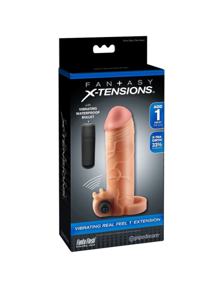 Fantasy X-Tensions: Extensión Real Feel para Pene con Vibrador - Potencia tu Placer