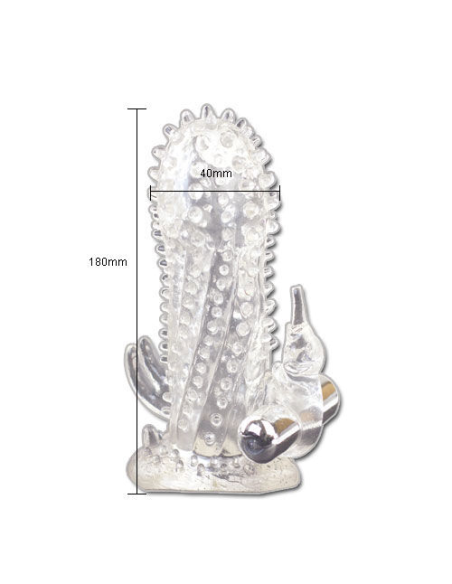 BAILE - Brave Man: Extensión de Pene Vibrador Rabbit para Placer Doble