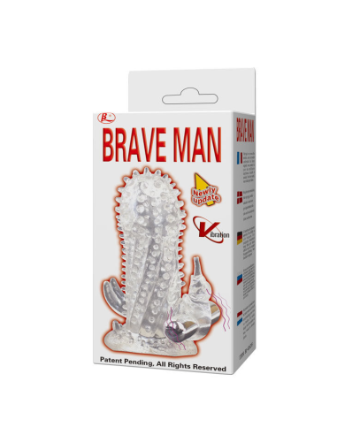 BAILE - Brave Man: Extensión de Pene Vibrador Rabbit para Placer Doble