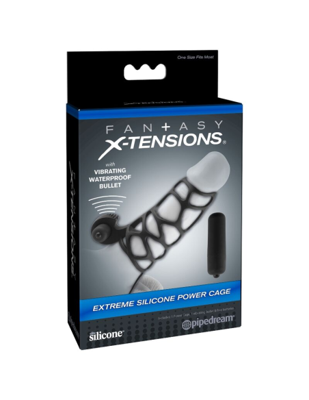 Fantasy X-Tensions: Funda para el Pene con Vibrador y Estimulador Clitoriano - Placer Aumentado y Estimulación Garantizada