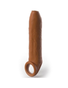 PIPEDREAMS Sleeve Uncut 17,78 cm con Strap Caramel - Mejora tu Placer y Confianza